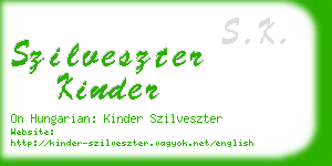 szilveszter kinder business card